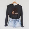 Coffee And Books Lover Quote Reading Enthusiast Raglan Sleeve Sweatshirt Dark Grey Heather
