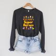 Comic Book Super Hero Student Spanish Teacher Tshirt Men Women Kids Raglan Sleeve Sweatshirt Dark Grey Heather