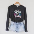 All The Cool Kids Are Reading Book Vintage Retro Sunset Raglan Sleeve Sweatshirt Dark Grey Heather