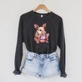 Cute Armadillo With Book I Armadillo Raglan Sleeve Sweatshirt Dark Grey Heather