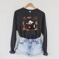 Cute Bear Is Reading a Book Reading Panda Bear Raglan Sleeve Sweatshirt Dark Grey Heather