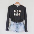 Cute Boo Ghost Read More Books Halloween Book Lover Raglan Sleeve Sweatshirt Dark Grey Heather