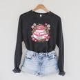 Cute Book Lover Read Reading Bookworm Women Girls Kids Raglan Sleeve Sweatshirt Dark Grey Heather