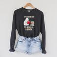 Cute Capybara It's a Good Day To Read a Book World Book Day Raglan Sleeve Sweatshirt Dark Grey Heather