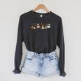 Cute Dachshund Book Reading Wiener Dog Bookish Librarian Raglan Sleeve Sweatshirt Dark Grey Heather