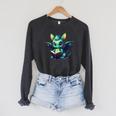 Cute Dragon With Book Raglan Sleeve Sweatshirt Dark Grey Heather