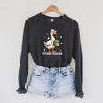 Cute Goose I Love Future Teacher Reading Books Raglan Sleeve Sweatshirt Dark Grey Heather