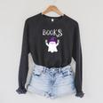 Cute Halloween Literacy Teacher Witch Reading Books Ghost Raglan Sleeve Sweatshirt Dark Grey Heather Cute Halloween Literacy Teacher Witch Reading Books Ghost Raglan Sleeve Sweatshirt Dark Grey Heather