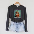 Cute Sloth Reading Book School Librarian Teacher Student Raglan Sleeve Sweatshirt Dark Grey Heather