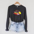 Dachshund Book Reading Lovers Bookworm Girls Teachers Raglan Sleeve Sweatshirt Dark Grey Heather