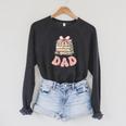 Dad Book First Chapter Birthday Family Matching Party Raglan Sleeve Sweatshirt Dark Grey Heather