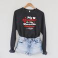 My Daughter Is My Favorite Author Book Novel Writer Raglan Sleeve Sweatshirt Dark Grey Heather