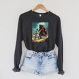 David And Goliath Bible Book Of Samuel King David Painting Raglan Sleeve Sweatshirt Dark Grey Heather