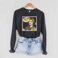 Dirty Hoes Garden Society Comic Book Style Women Raglan Sleeve Sweatshirt Dark Grey Heather