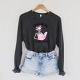 Dirty Romance Skeleton Reading Smut Smutty Book STFUATTDLAGG Comfort Colors Crop Top Raglan Sleeve Sweatshirt Dark Grey Heather