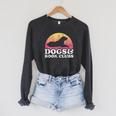 Dogs And Book Clubs Or Women's Dog And Book Club Raglan Sleeve Sweatshirt Dark Grey Heather