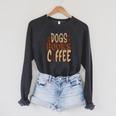 Dogs Books Coffee Lover Raglan Sleeve Sweatshirt Dark Grey Heather