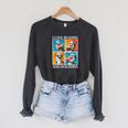Dolphin Love Reading And Dolphins Child Book Lover Raglan Sleeve Sweatshirt Dark Grey Heather