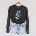 Dragon Reading Book Fantasy Reader Graphic Raglan Sleeve Sweatshirt Dark Grey Heather Dragon Reading Book Fantasy Reader Graphic Raglan Sleeve Sweatshirt Dark Grey Heather