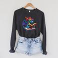 Dragon Wearing Glasses Reading A Book Raglan Sleeve Sweatshirt Dark Grey Heather Dragon Wearing Glasses Reading A Book Raglan Sleeve Sweatshirt Dark Grey Heather