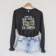 Drink Tea Read Books Be Happy Bibliophile Abibliophobia Raglan Sleeve Sweatshirt Dark Grey Heather