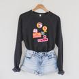 Dungeon Crawler Carl Colorful Sticker Collage LitRPG Book Premium Tri-Blend Raglan Sleeve Sweatshirt Dark Grey Heather