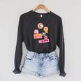Dungeon Crawler Carl Colorful Sticker Collage LitRPG Book Raglan Sleeve Sweatshirt Dark Grey Heather