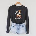 Easily-Distracted By Books Pin-Up Girl Sexy Anime Retro Art Raglan Sleeve Sweatshirt Dark Grey Heather