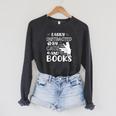 Easily Distracted By Cats And Books Cats & Book Lovers Raglan Sleeve Sweatshirt Dark Grey Heather