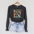 Easily Distracted By Cats And Books Cat Book Lovers Bookworm Raglan Sleeve Sweatshirt Dark Grey Heather