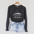 Easily Distracted By Cats And Books Reading Cats Main Coon Raglan Sleeve Sweatshirt Dark Grey Heather Easily Distracted By Cats And Books Reading Cats Main Coon Raglan Sleeve Sweatshirt Dark Grey Heather