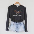 Easily Distracted By Dragons And Books Nerd Readers Raglan Sleeve Sweatshirt Dark Grey Heather