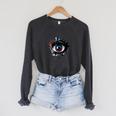 Evil Eye Comic Book Art Eyes Red Blue Grunge Aesthetic Raglan Sleeve Sweatshirt Dark Grey Heather Evil Eye Comic Book Art Eyes Red Blue Grunge Aesthetic Raglan Sleeve Sweatshirt Dark Grey Heather