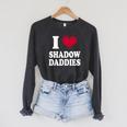 Fantasy Romantasy Book Lover I Love Heart Shadow Daddies Premium Tri-Blend Raglan Sleeve Sweatshirt Dark Grey Heather Fantasy Romantasy Book Lover I Love Heart Shadow Daddies Premium Tri-Blend Raglan Sleeve Sweatshirt Dark Grey Heather