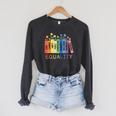 Floral Book Equality Human Rights Social Justice Peace Love Raglan Sleeve Sweatshirt Dark Grey Heather