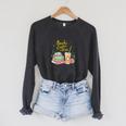 Floral Books And Coffee Cozy Reading Nook Tshirt Raglan Sleeve Sweatshirt Dark Grey Heather