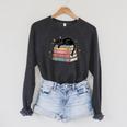 Floral Cat Sleeping On Books Raglan Sleeve Sweatshirt Dark Grey Heather Floral Cat Sleeping On Books Raglan Sleeve Sweatshirt Dark Grey Heather