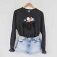 Floral Flowers I Closed My Book To Be Here Raglan Sleeve Sweatshirt Dark Grey Heather Floral Flowers I Closed My Book To Be Here Raglan Sleeve Sweatshirt Dark Grey Heather