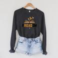 Freadom Anti Banned Books Lovers Reading Librarian Bookworm Raglan Sleeve Sweatshirt Dark Grey Heather