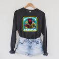 Have Fun With Books Sarcastic Occult Retro Comic Dark Humor Raglan Sleeve Sweatshirt Dark Grey Heather