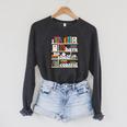 FUNNY NO SELF SHELF CONTROL READING BOOKS BOOKWORM BOOK PUN Raglan Sleeve Sweatshirt Dark Grey Heather