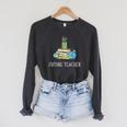 Future Teacher School Teaching Educator Colorful Books Men Women Raglan Sleeve Sweatshirt Dark Grey Heather