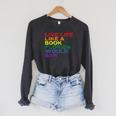 Gay Pride Live Like Book Florida Ban LGBTQ Rainbow Men Women Raglan Sleeve Sweatshirt Dark Grey Heather Gay Pride Live Like Book Florida Ban LGBTQ Rainbow Men Women Raglan Sleeve Sweatshirt Dark Grey Heather