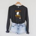 Ghost Books Are Spook-Tacular Halloween Spectacular Reading Raglan Sleeve Sweatshirt Dark Grey Heather