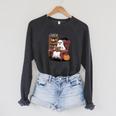 Ghost With Bookshelf Halloween Bookish Premium Tri-Blend Raglan Sleeve Sweatshirt Dark Grey Heather