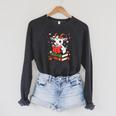 Goat Reading Book Graphic With Floral Raglan Sleeve Sweatshirt Dark Grey Heather