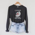 Good Book Is Out Of This World Astronaut Moon Space Bookworm Raglan Sleeve Sweatshirt Dark Grey Heather