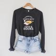 A Good Day Starts With Cats & Books Raglan Sleeve Sweatshirt Dark Grey Heather