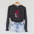 Gothic Books Roses Dark Academia Vintage Library Romance Raglan Sleeve Sweatshirt Dark Grey Heather