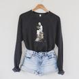 Gothic Librarian Halloween Books Tee For Teachers Raglan Sleeve Sweatshirt Dark Grey Heather